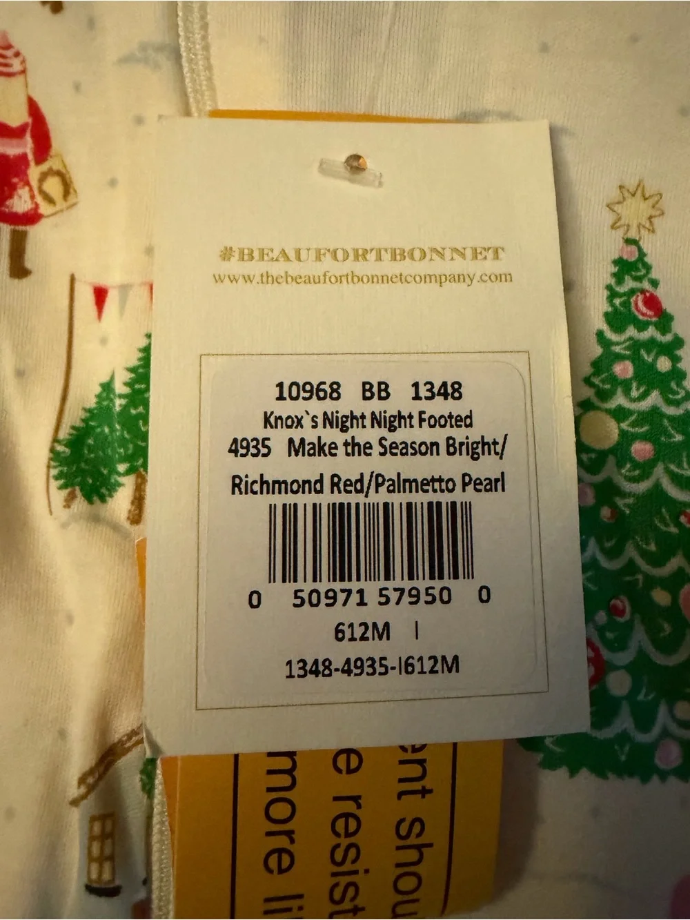 Beaufort Bonnet One-Piece Holiday Footed Pajamas NWT